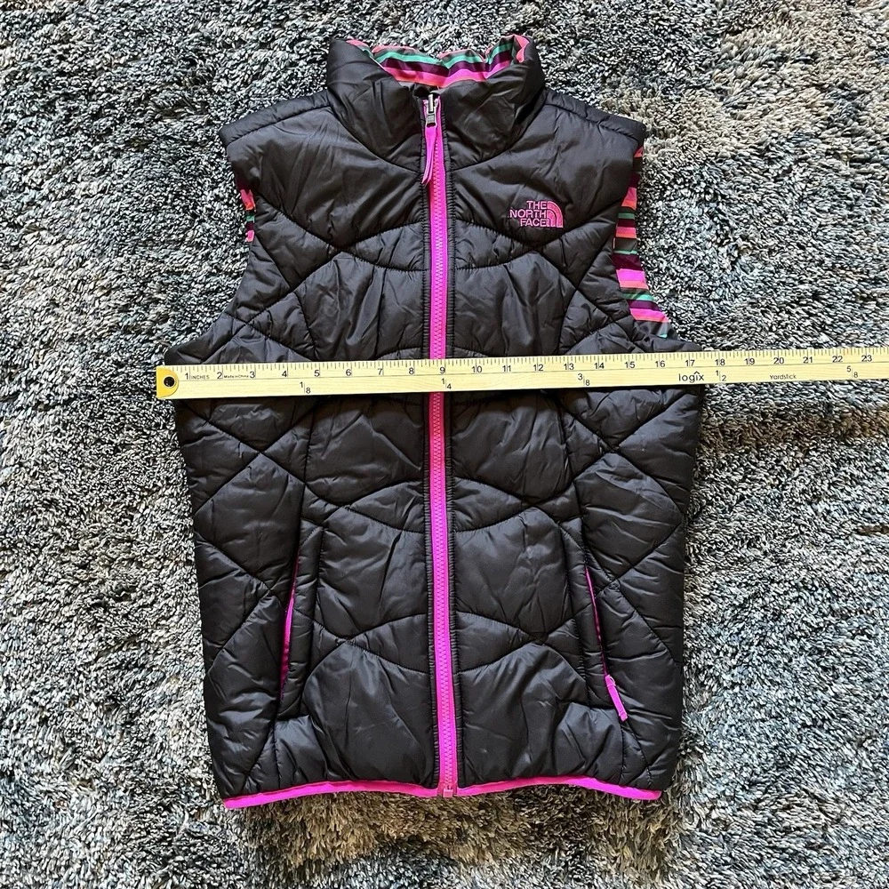 The North Face Girls Quilted Reversible Vest Pink Size L Polyester‎